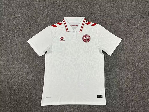 2024 Euro Cup Denmark Away White Color Football Jersey