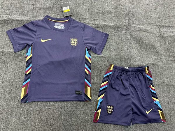 2024 Euro Cup England Away Purple Color Youth Kids Football Uniform