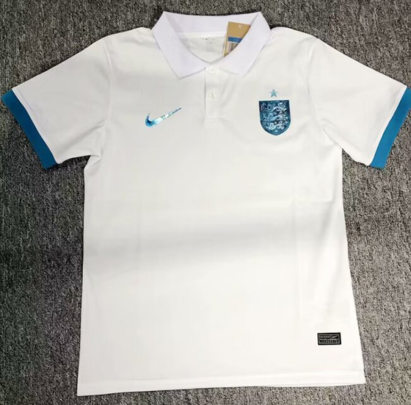 2024 Euro Cup England White Color Football Polo Shirt