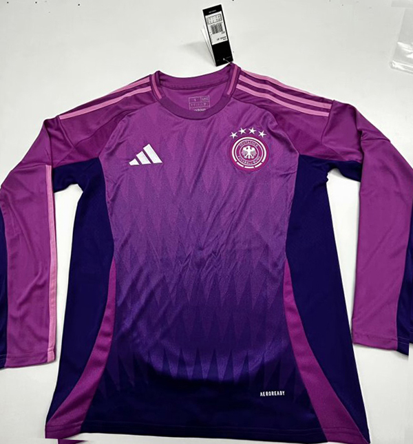 2024 Euro Cup Germany Away Pink Color Long Sleeve Football Jersey