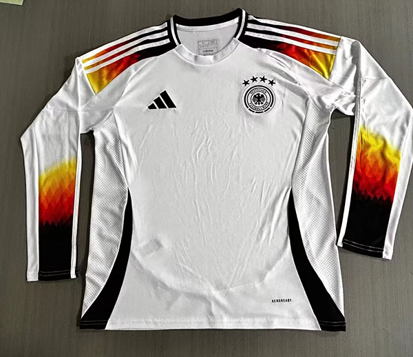 2024 Euro Cup Germany Home White Color Long Sleeve Football Jersey