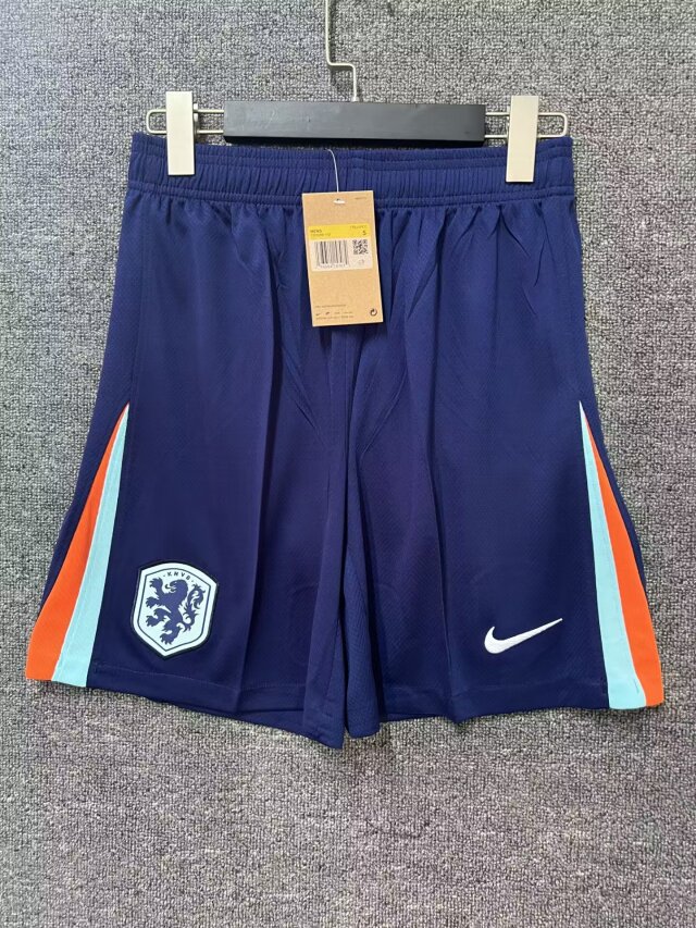 2024 Euro Cup Netherlands Away Blue Color Soccer Shorts