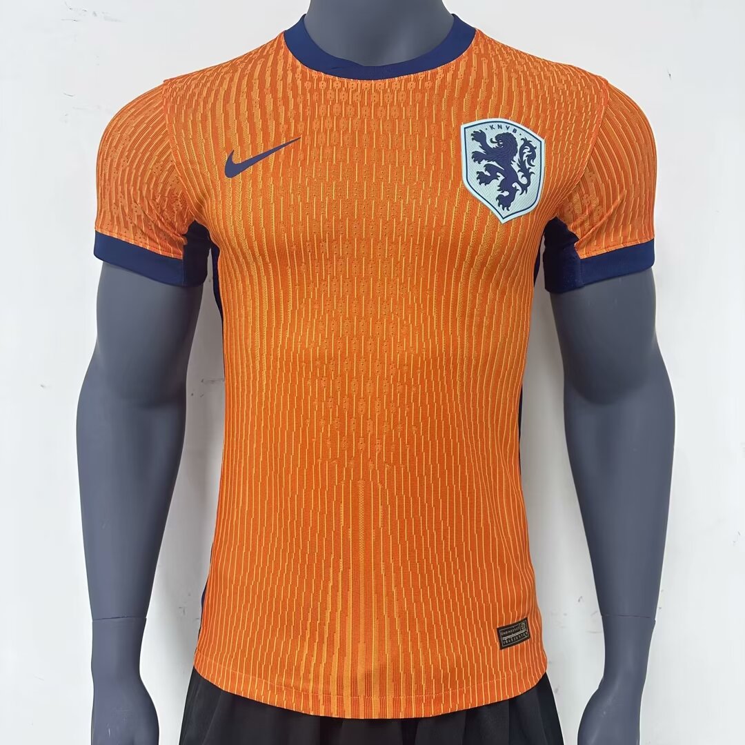 2024 Euro Cup Netherlands Home Orange Color Football Jersey(Player Version)