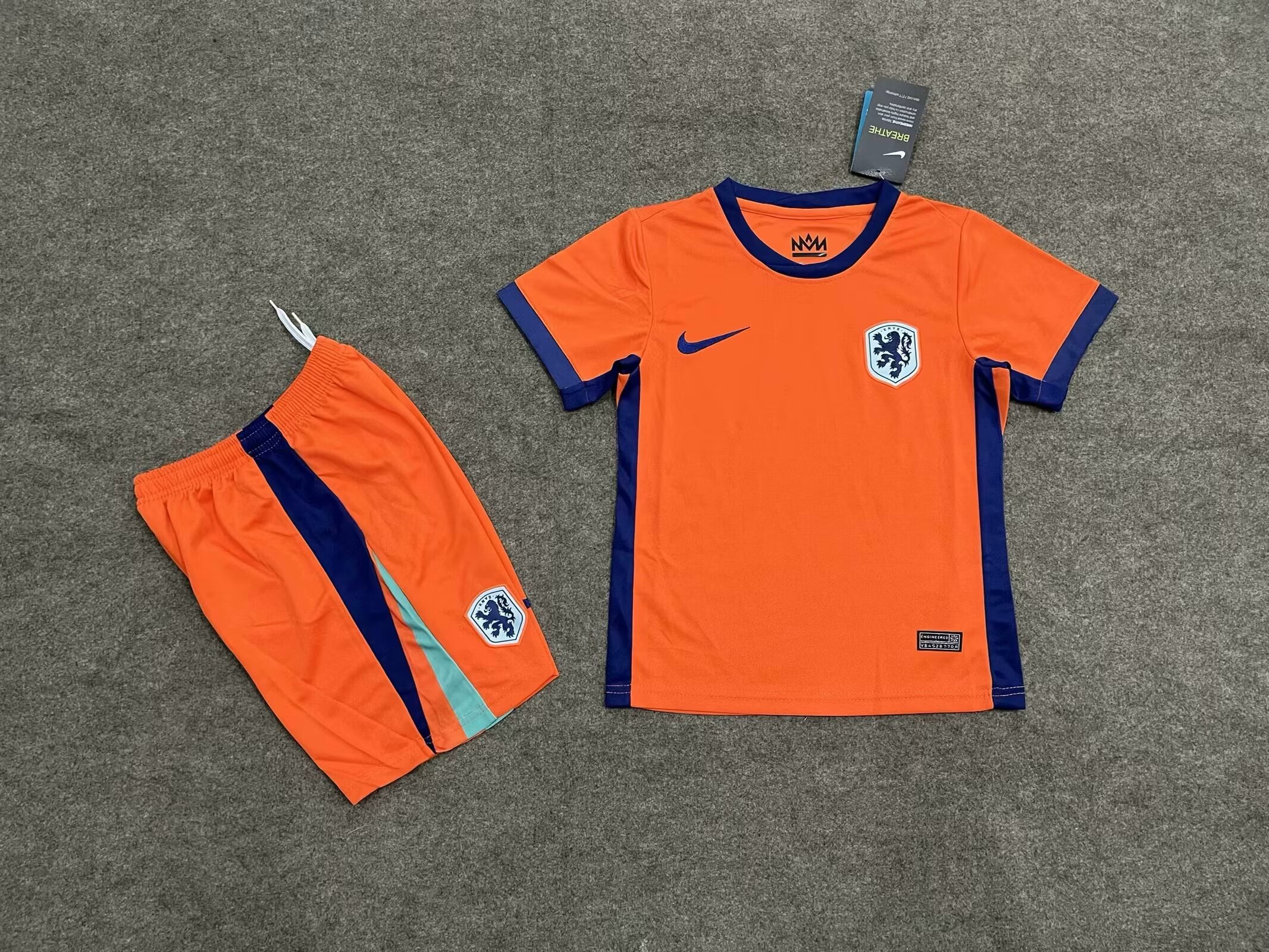 2024 Euro Cup Netherlands Home Orange Color Kids Football Kit