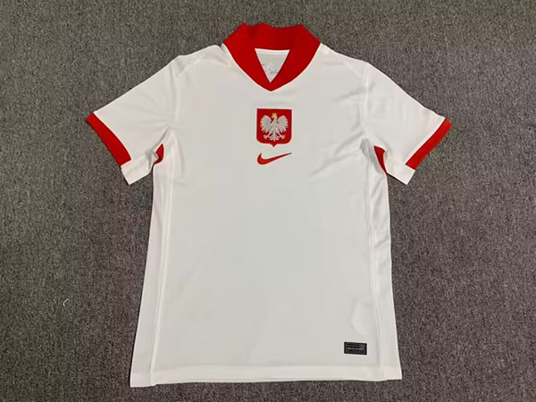 2024 Euro Cup Poland Home White Color Football Jersey