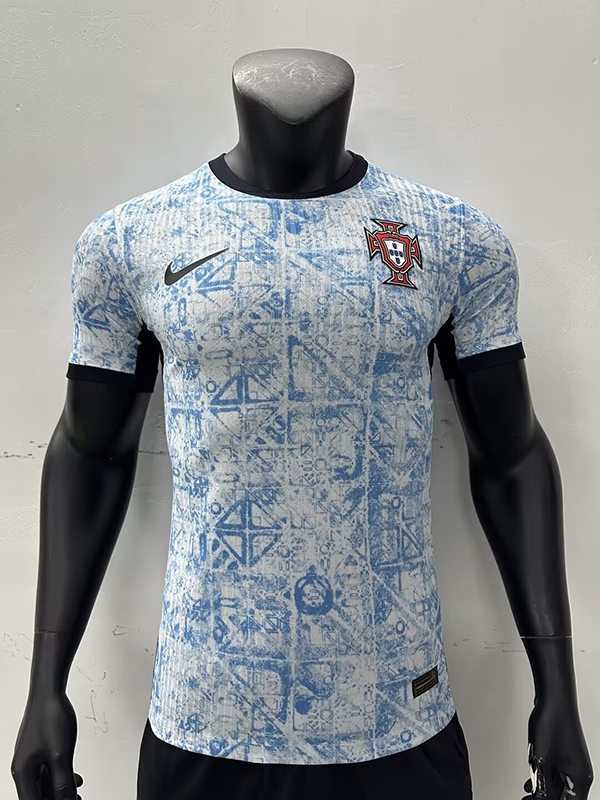 2024 Euro Cup Portugal Away Light-Blue Color Football Jersey(Player Version)