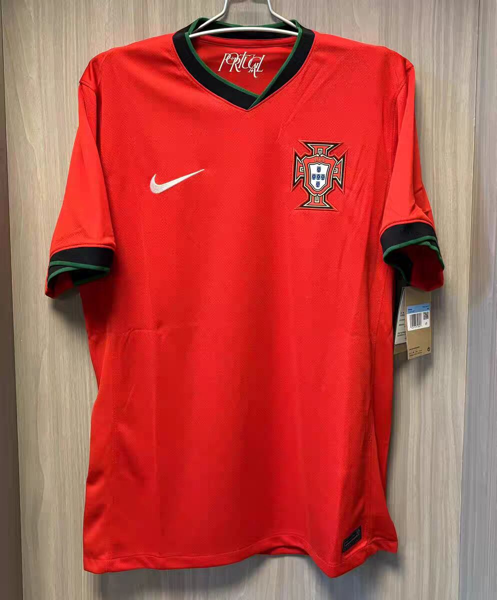 2024 Euro Cup Portugal Home Red Color Football Jersey