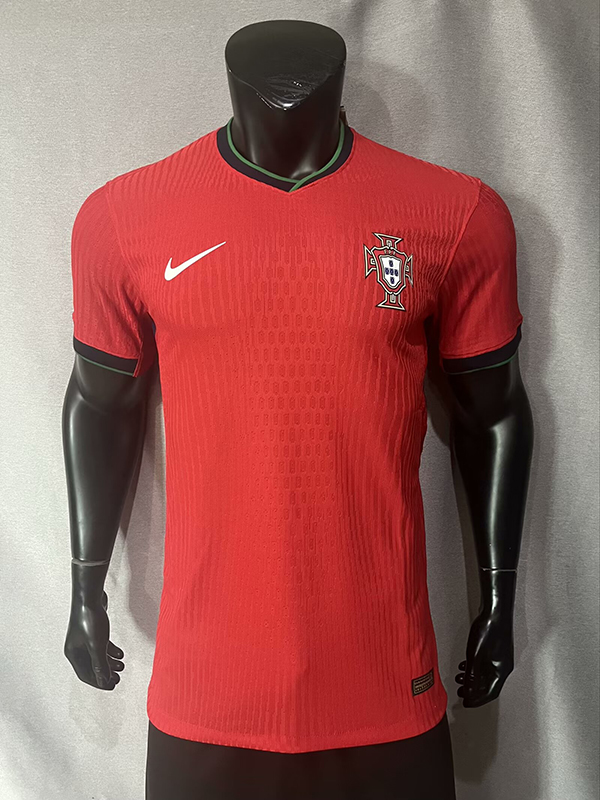 2024 Euro Cup Portugal Home Red Color Football Jersey(Player Version)