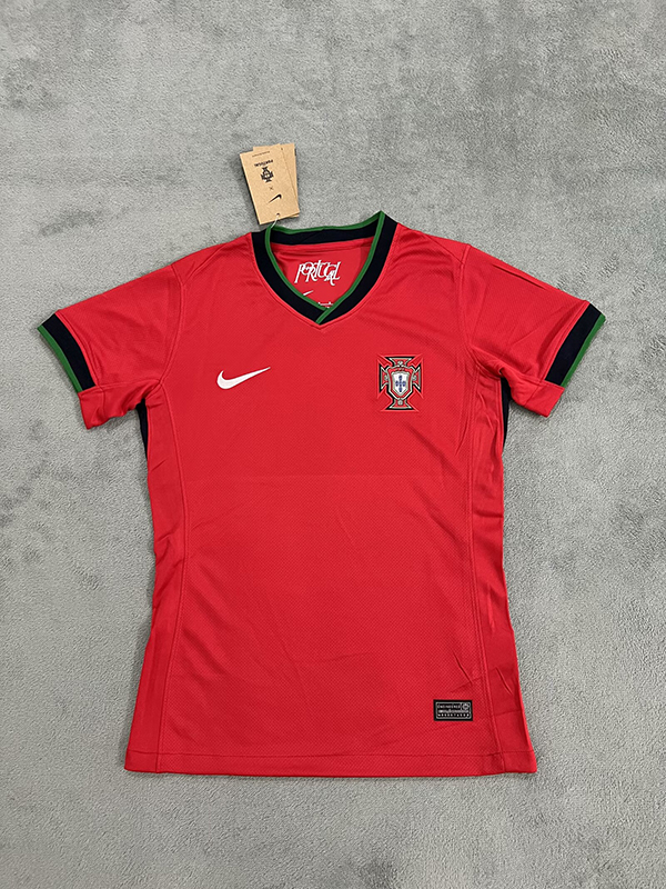 2024 Euro Cup Portugal Home Red Color Women Soccer Jersey