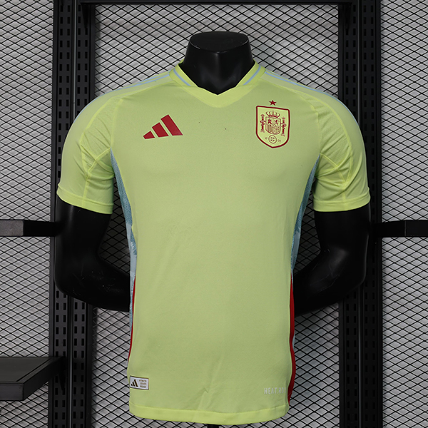 2024 Euro Cup Spain Away Yellow Color Football Jersey(Player Version)