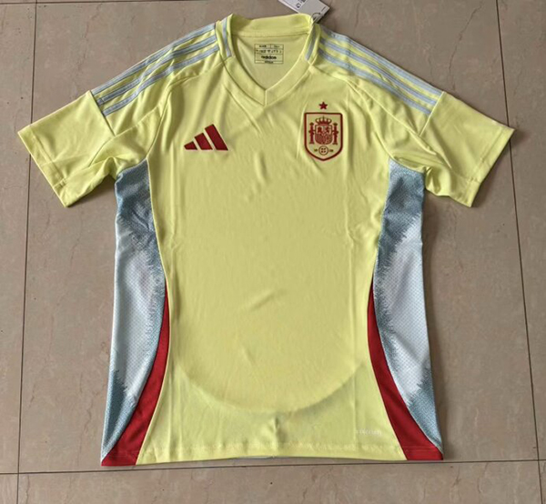 2024 Euro Cup Spain Away Yellow Color Football Jersey