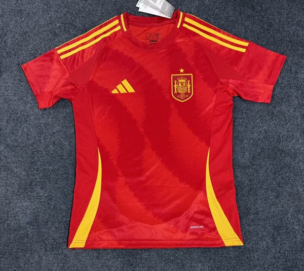 2024 Euro Cup Spain Home Red Color Football Jersey