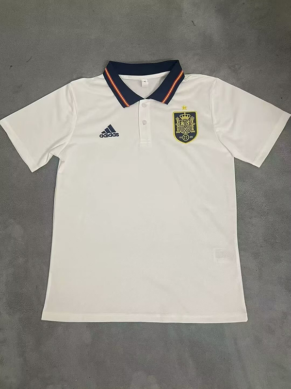 2024 Euro Cup Spain White Color Football Polo Shirt