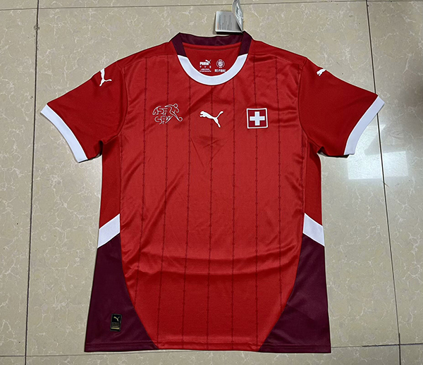 2024 Euro Cup Switzerland Home Red Color Football Jersey