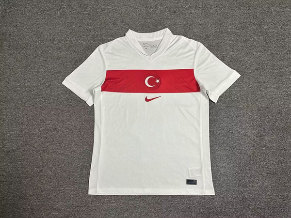 2024 Euro Cup Turkey Away White Color Football Jersey