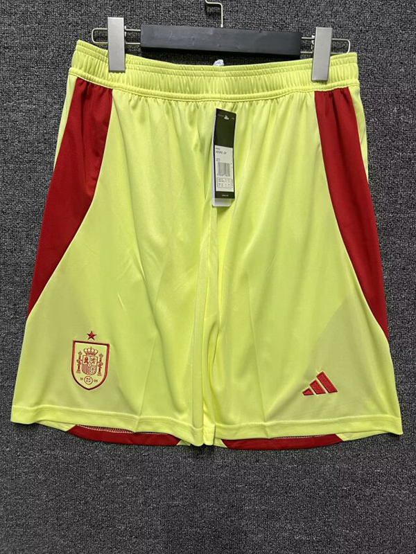 2024 Euro Cup Spain Away Yellow Color Football Shorts