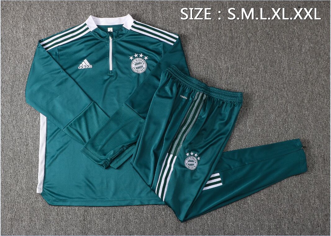 21-22 Season Bayern Munich Green Color Football Sweater Set