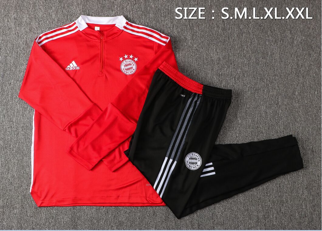 21-22 Season Bayern Munich Red Color Football Sweater Set