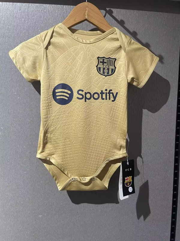 22-23 Season Barcelona Away Gold Color Baby Suit