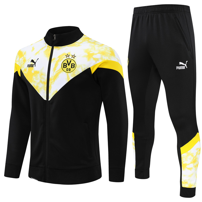 22-23 Season Dortmund Black-White Color Football Tracksuit