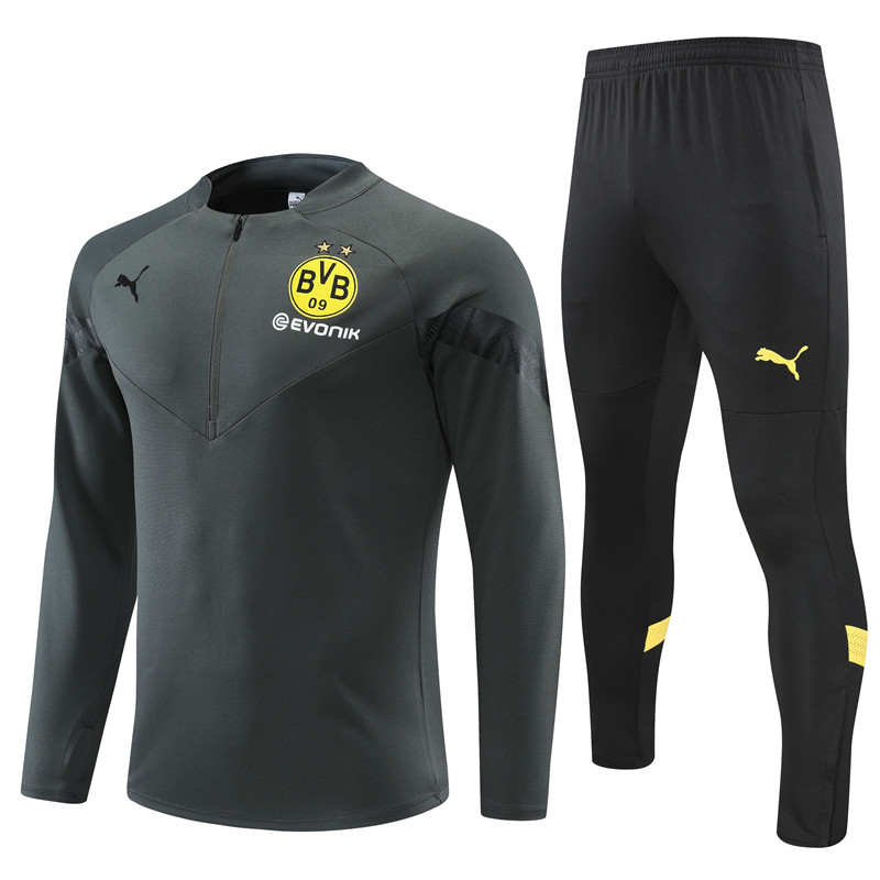 22-23 Season Dortmund Grey Color Football Sweater Set