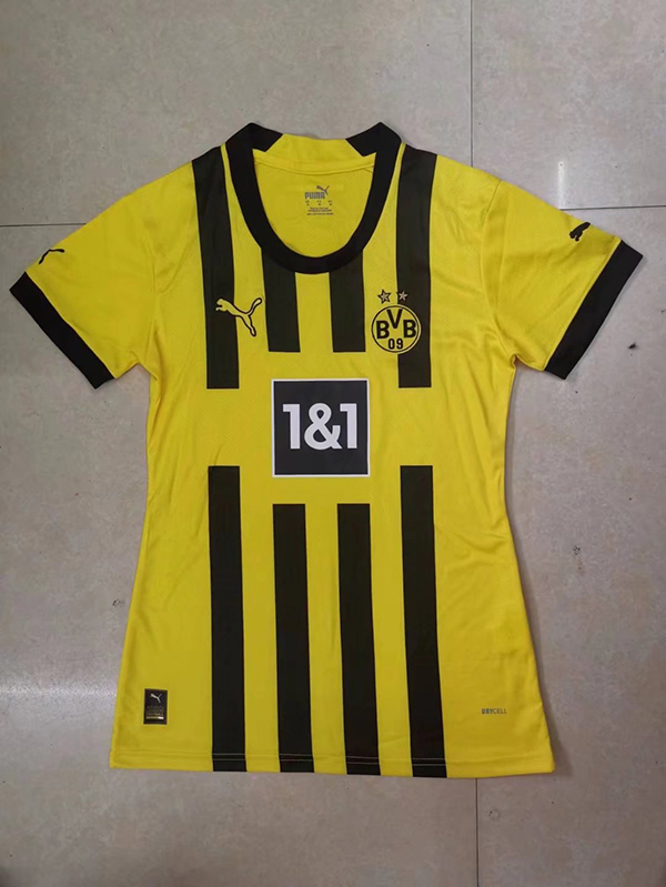 22-23 Season Dortmund Home Yellow Color Women Soccer Jersey