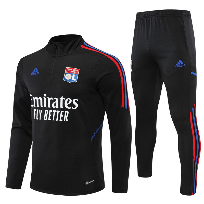 22-23 Season Lyon Black Color Football Sweater Set