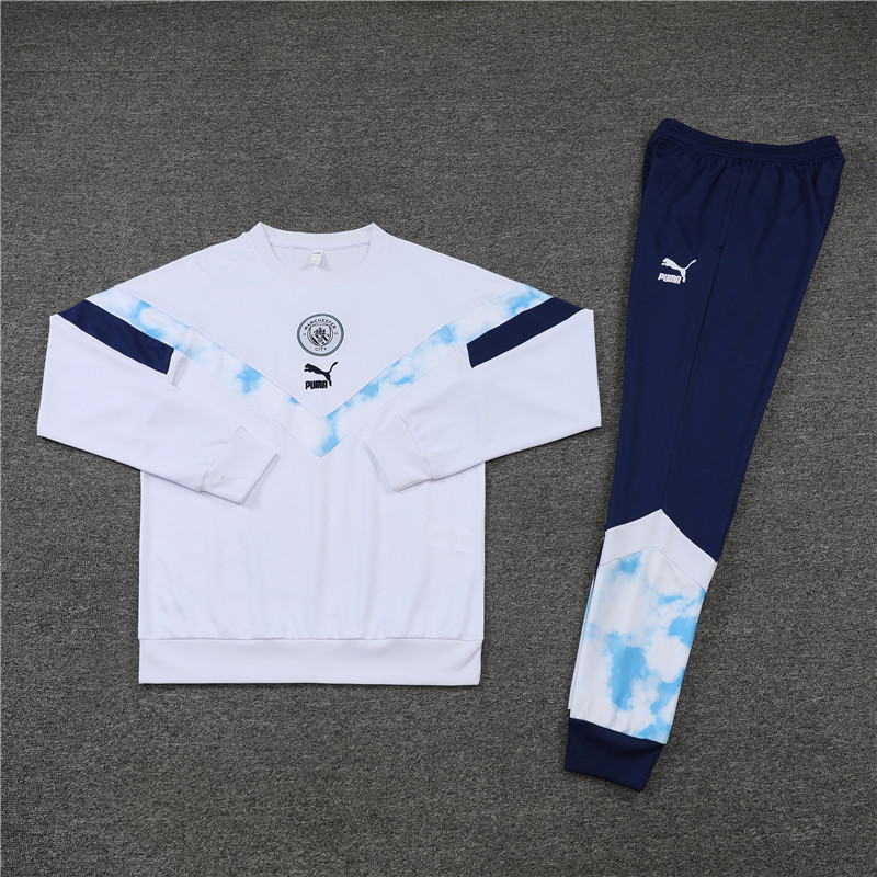 22-23 Season Manchester City White Color Football Sweater Set