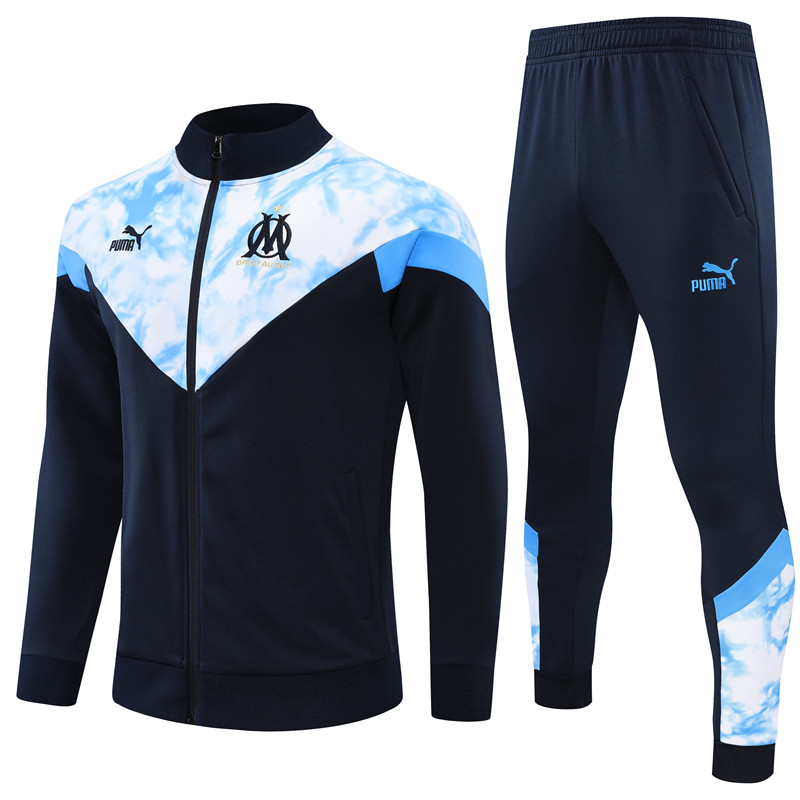 22-23 Season Marseille Dark-Blue Color Football Tracksuit