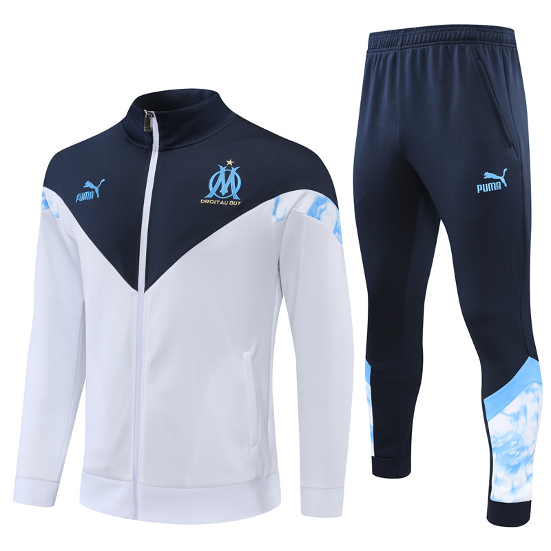 22-23 Season Marseille White Color Football Tracksuit