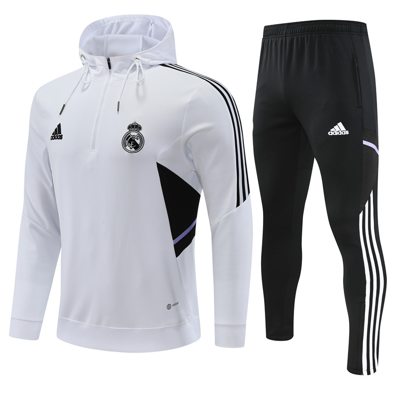 22-23 Season Real Madrid White Color Padded Football Hoodie