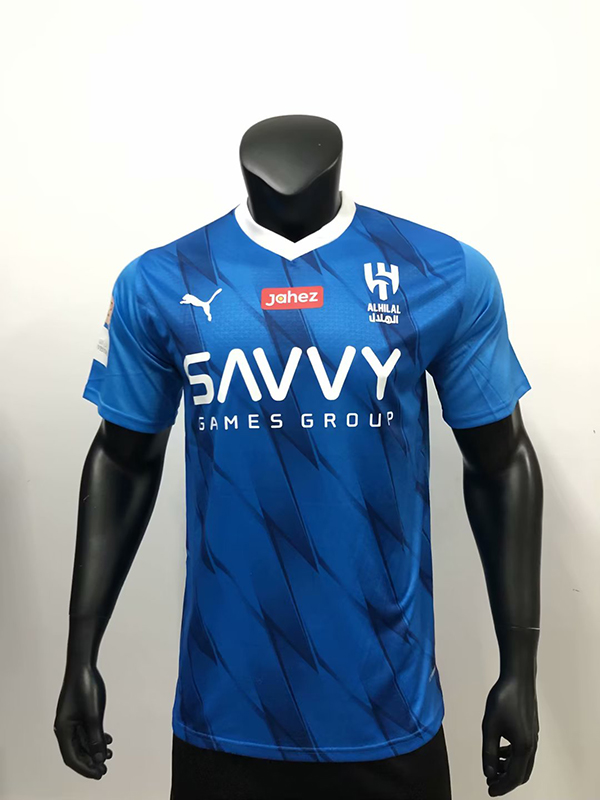 23-24 Season Al-Hilal Home Blue Color Football Jersey(Player Version)