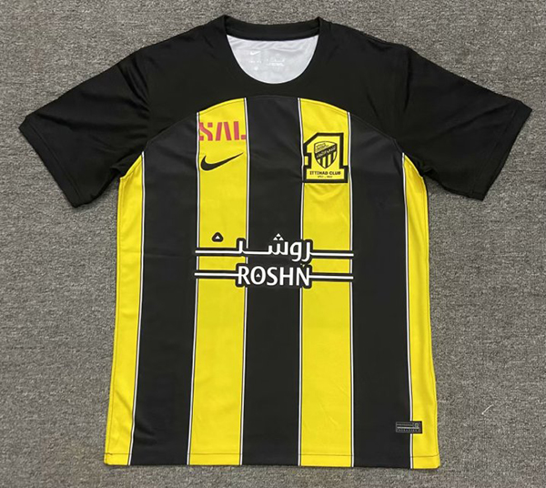 23-24 Season Ittihad FC Home Yellow-Black Color Football Jersey