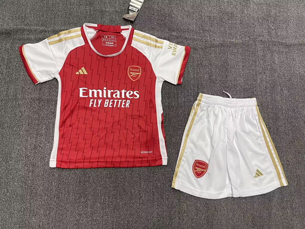 23-24 Season Arsenal Home Red Color Youth Kids Football Uniform