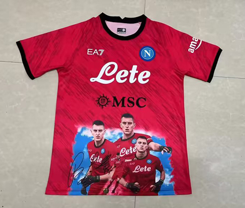 23-24 Season Napoli #505 Red Color Pre-Match Champions Football Shirt