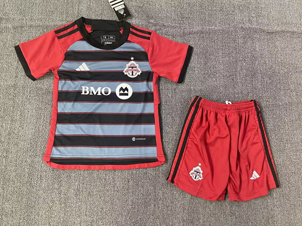 23-24 Season Toronto FC Home Red-Grey Color Kids Football Uniform