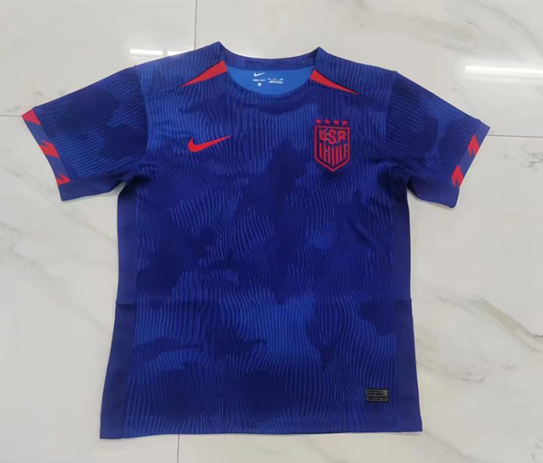 23-24 Season USA Away Blue Color Soccer Jersey