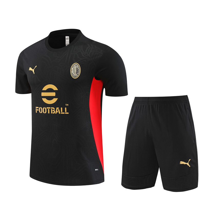 24-25 Season AC Milan Black Color Football Training Suit