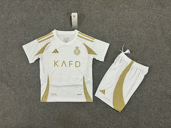 24-25 Season Al-Nassr Third White Color Kids Football Uniform