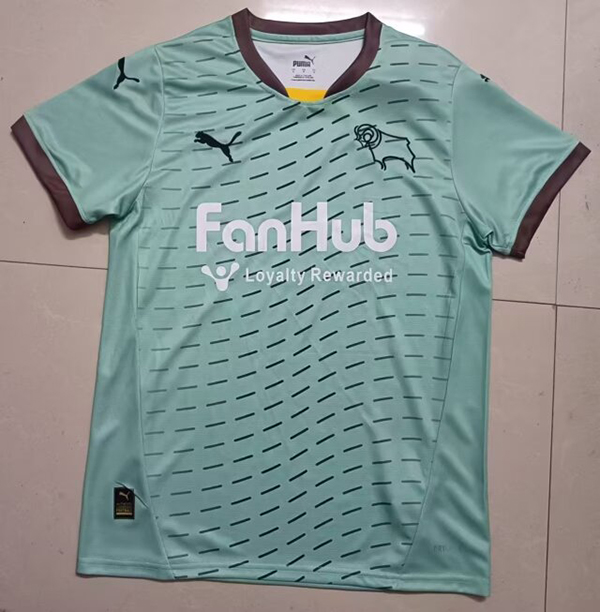 24-25 Season Derby County Away Light-Green Color Football Jersey