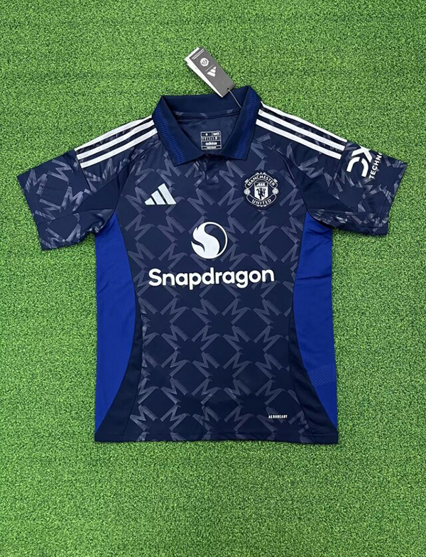 24-25 Season Manchester United Away Blue Color Soccer Jersey