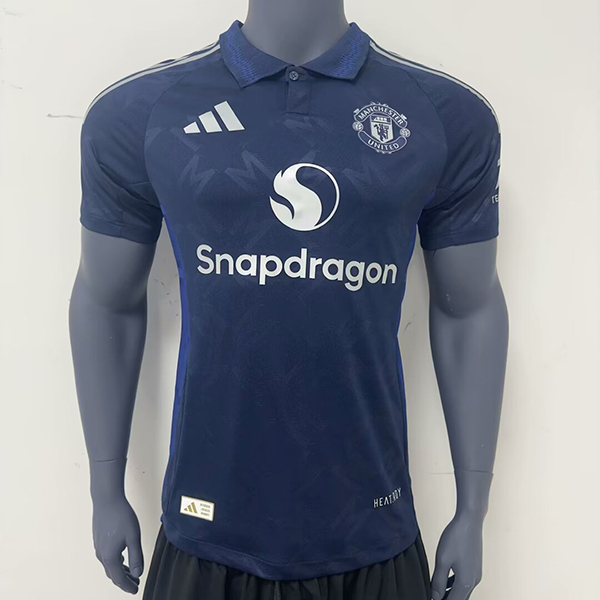 24-25 Season Manchester United Away Blue Color Football Jersey(Player Version)