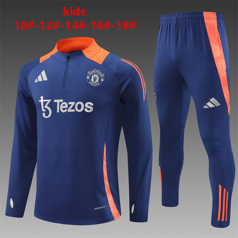 24-25 Season Manchester United Blue Color Kids Sweater Set