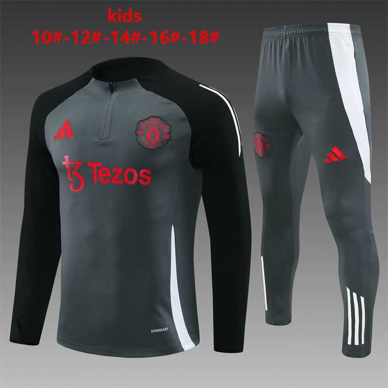 24-25 Season Manchester United Grey Kids Football Sweater Set