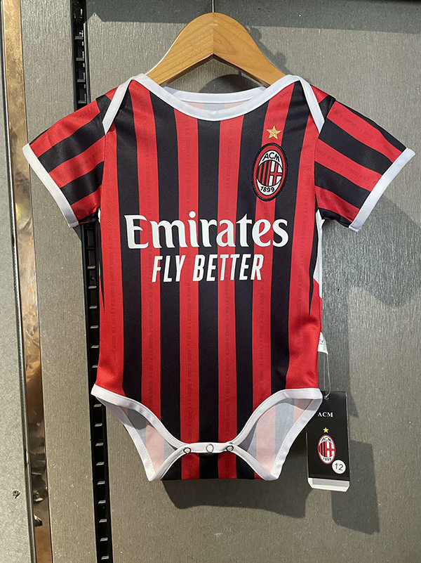 24-25 Season AC Milan Home Red-Black Color Baby Suit 6-18 Month