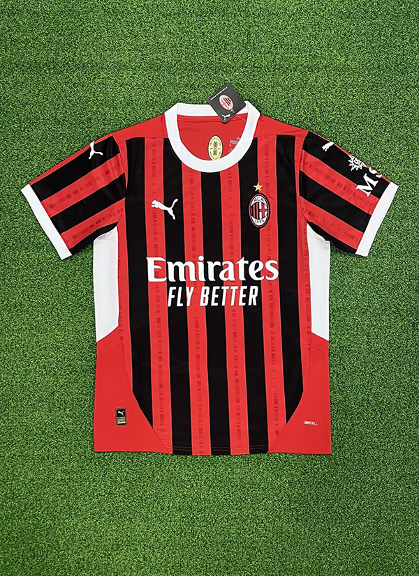 24-25 Season AC Milan Home Red-Black Color Football Jersey