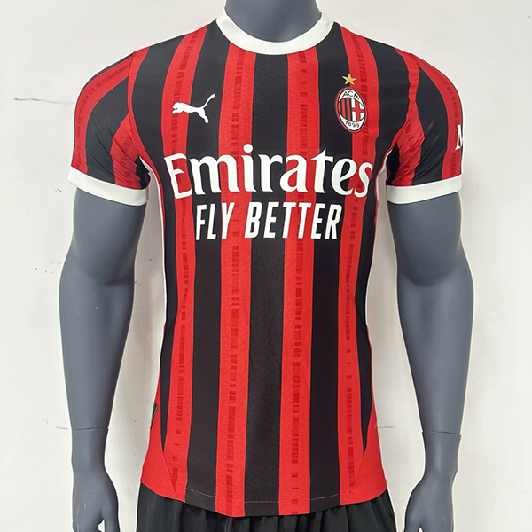 24-25 Season AC Milan Home Red-Black Color Soccer Jersey(Player Version)