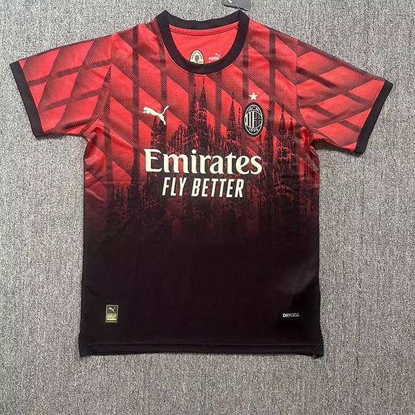 24-25 Season AC Milan Red-Black Color Pre-Match Football Training Shirt