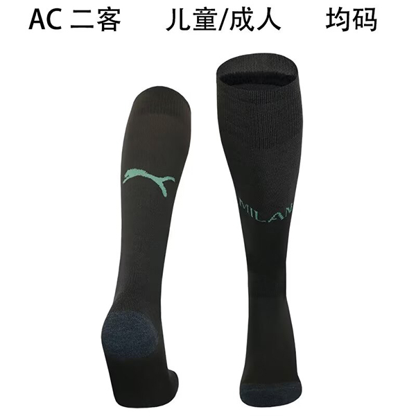 24-25 Season AC Milan Third Black Color Football Socks