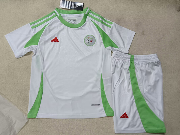 24-25 Season Algeria Home White Color Kids Football Kit